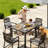 3FT Aluminum Patio Dining Table for 4, Waterproof All-Season Outdoor Table, Wood-Look E-Coated, Black-1026096915