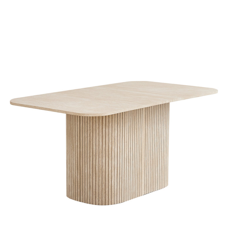 Nordic Style Wooden Dining Table - Rectangular Dining Table - For 4-6 People , Light Yellow