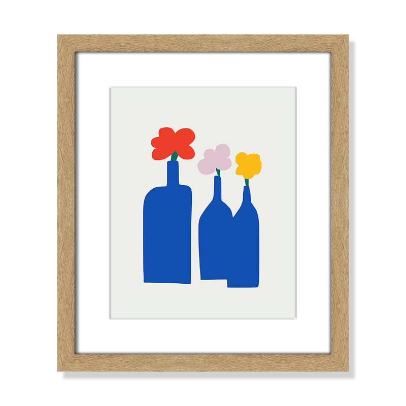 «Bold Blooms Trio Print» par Dean, Matted Print, L 13 po x H 15 po, Naturel