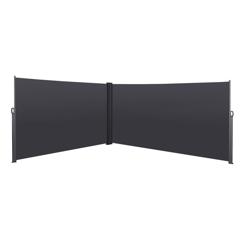& Water 276" X 71'' Retractable Porch Privacy Awning, Grey 276'' Screen Awning For Patio, Waterproof, -,