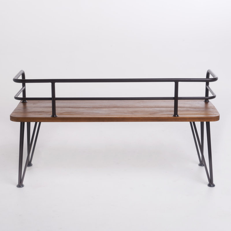 Banc industriel en bois et métal Zion