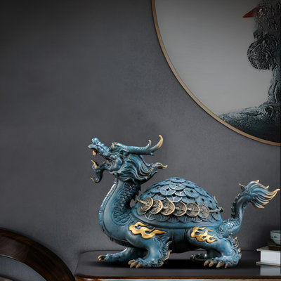 Ornement de table artistique en forme de dragon argenté