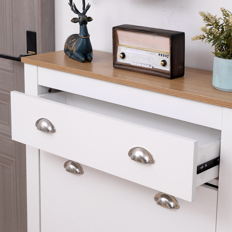 12 Pair Shoe Storage Cabinet, White