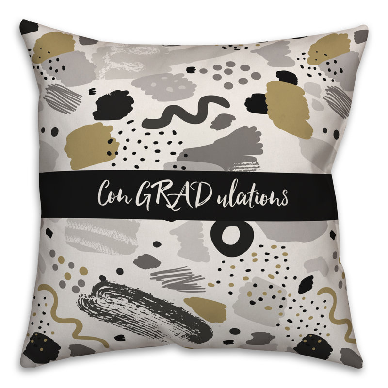 Graduation Confetti Pattern Throw Pillow