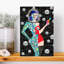 Retro Future Woman Contemporary Portrait Wall Art Print 1 Piece Wrapped Canvas Wall Art-222204114