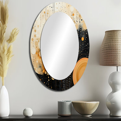 Monochrome Medley IV - Grand miroir mural ovale sur métal
