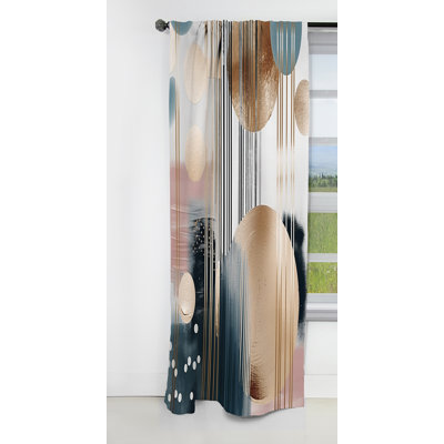 Soft Colours Shapes And Lines Marble III - Abstract Marble Marble Blackout Curtain - 1 Panels