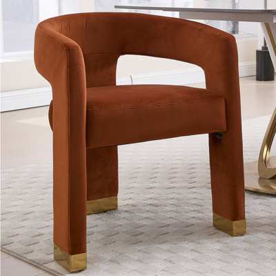 Chaise de salle à manger demi-tonneau moderne avec accoudoirs et chaise d'appoint rembourrée pour la salle à manger / salon