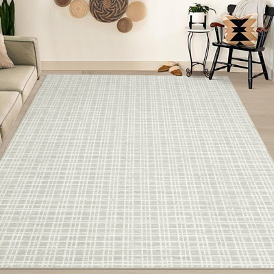 Indoor Modern Geometric Area Rug Washable Low Pile Soft Carpet for Home Decor
