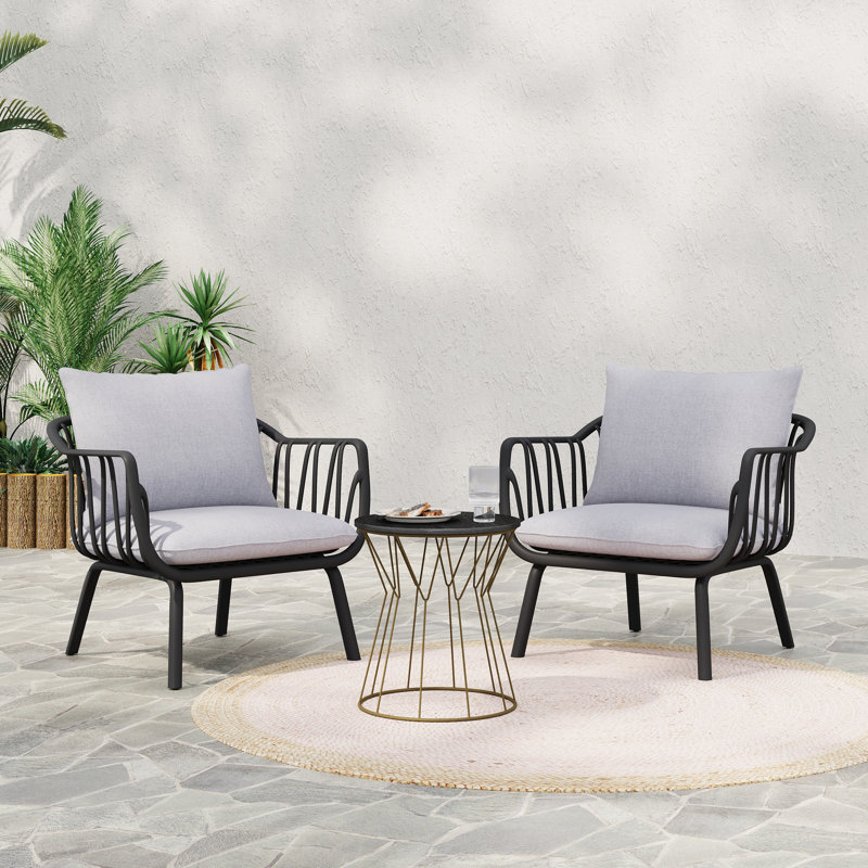Fauteuil club Huron, Gris clair / noir 