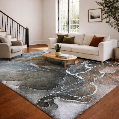 Premium Machine Washable Dream Shag ADS503 Watercolors Rug