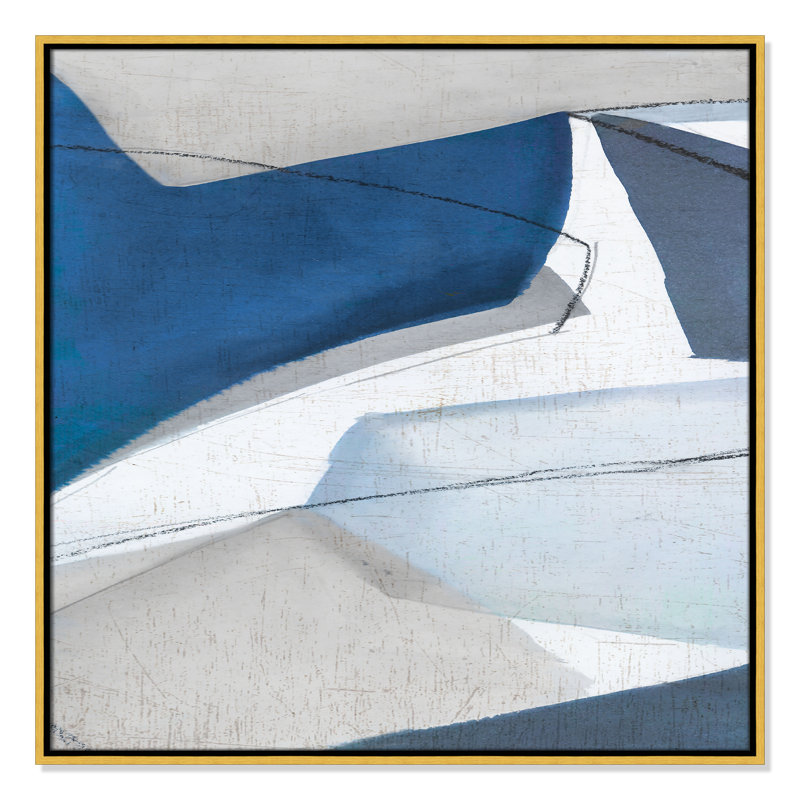 «Dynamic Drifts II» par Emma Peal, H 31,5 po x l 31,5 po x P 2 po, Cadre flottant doré, Pas de tapis