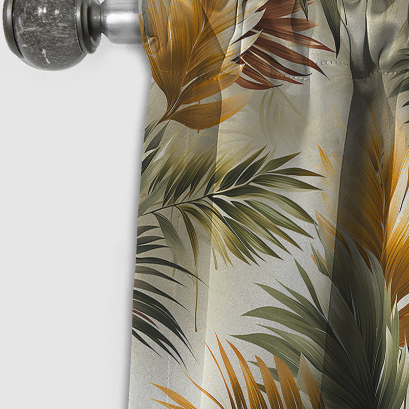 Motif tropical à géométrie tropicale - Rideau floral - Rideau occultant floral - 1 panneau, L 52 po x L 95 po