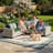 5-Person All-Weather PE Wicker Outdoor Sectional Sofa Set With Cushions And Wide Armrests-1938699300