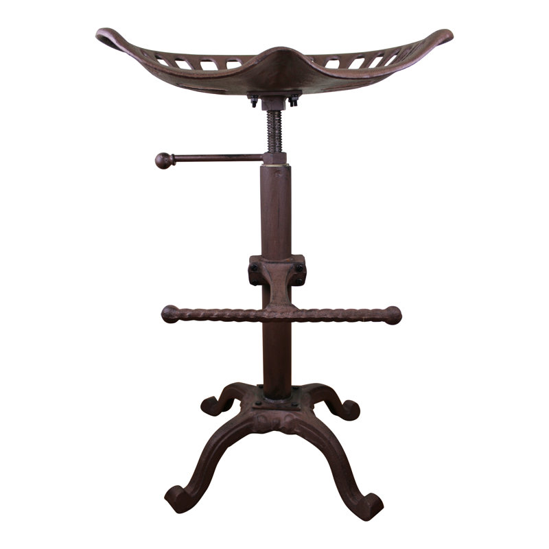 Deherrera Swivel Adjustable Height Counter Stool with Metal Frame