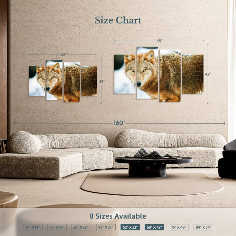 Brampt Brown Wolf, 42" H x 68" W