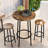 Modern Round Bar Table Set for Small Spaces - 2 Stools with Footrest