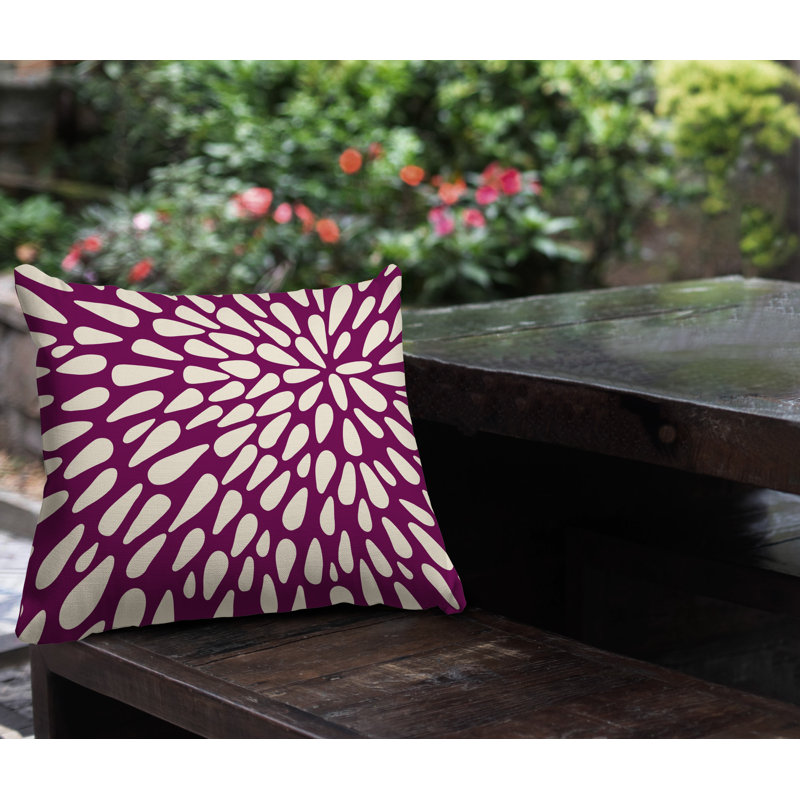 Eames Outdoor Reversible Throw Pillow, 17W" x 17H", Purple