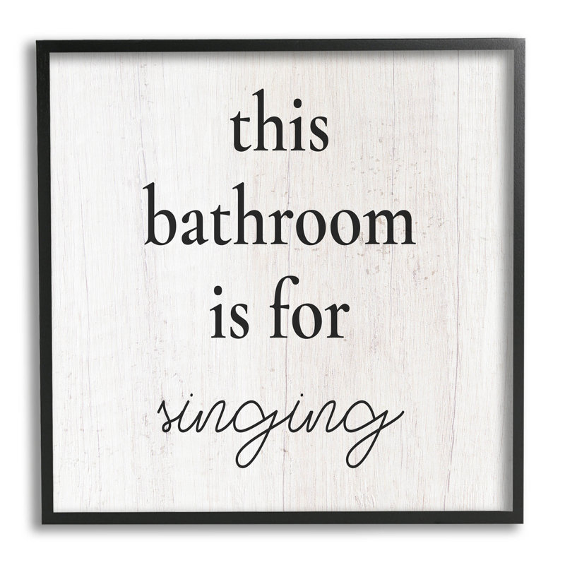 «This Bathroom Is For Singing», estampe numérique encadrée par Lil 'Rue, Giclée encadrée noir minuit