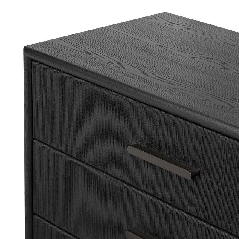 Rosenell 6 Drawer Dresser, Black Oak Veneer