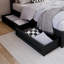 Lit plateforme en bois avec pied de lit et tiroirs de rangement Ronan-477812-477817