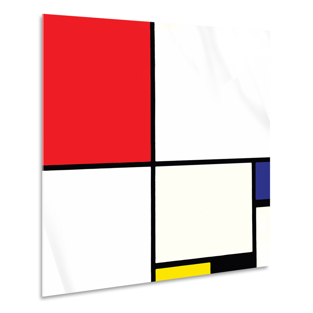 Wandbild Komposition Nr. 3 mit Rot Blau Gelb und Schwarz von Piet Mondrian