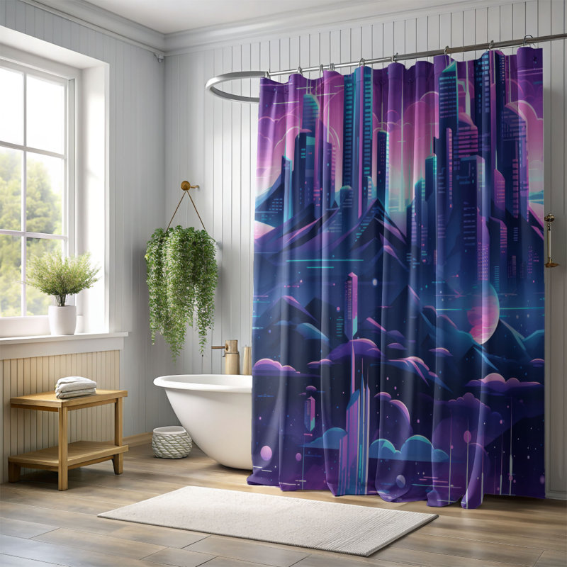 Rideau de douche Bright Neon - Premium, H 74 po x l 71 po
