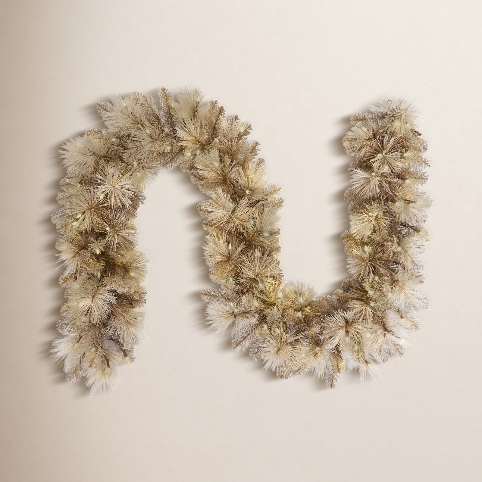 9 Feet by 10 Inches Pre-Lit Tan Artificial Garland with 100 UL-Listed Incandescent Lights