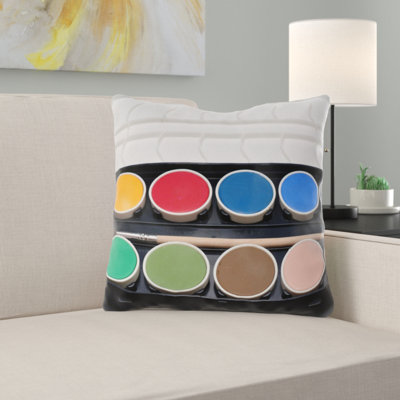 Willette Paint Boxes Throw Pillow