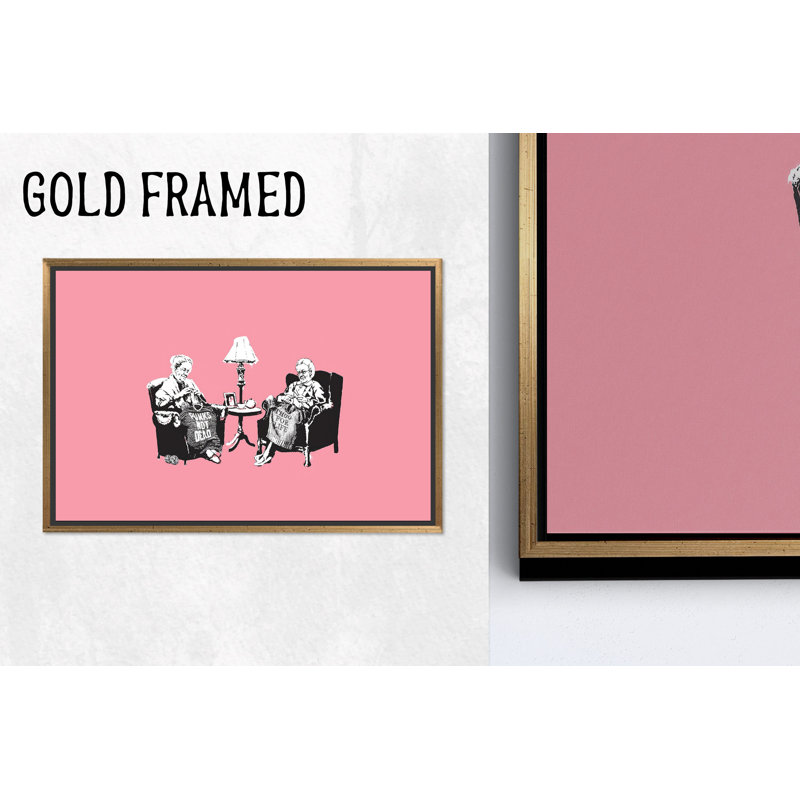 «Elegant Grandma Graffiti Art Print», impression murale sur toile imprimée, 1P encadrée d'or