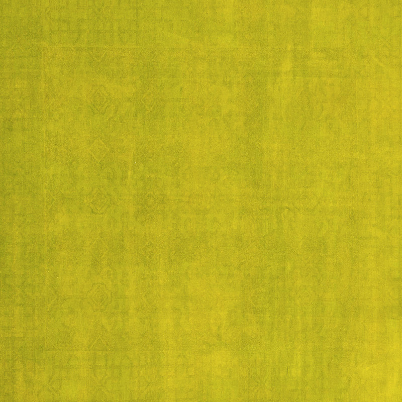 Tapis de couleur unie Daquian fabriqué à la machine en jaune, Carré 4 pi