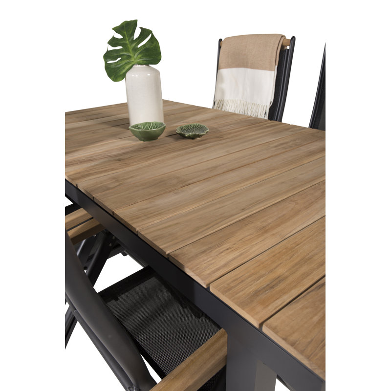 Anoki 4 - Person Teak Patio Dining Set with Extendable Rectangular Table
