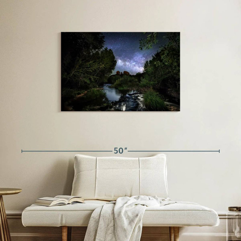 Alvord La Voie Lactée au-dessus de la rivière Oak Creek à Sedona, H 24 po x l 36 po