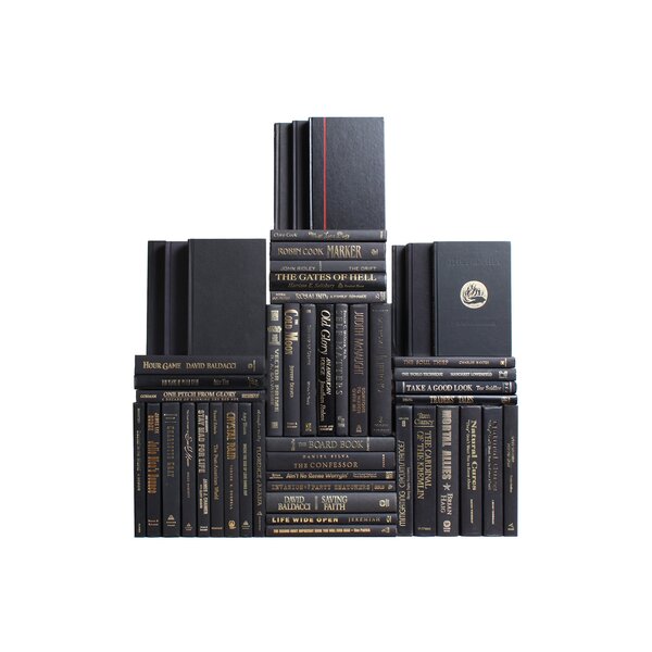 Booth & Williams Modern Black & Gold Book Wall & Reviews 