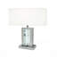 Lampe à colonne moderne en verre à DEL unique avec abat-jour rectangulaire épuré et accent chromé-105382515-105382516