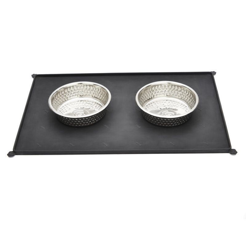 Cronin Silicon, Stainless Steel Dog House Mat, Black, 45cm H x 30cm W x 1cm D