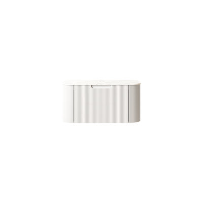 Meuble de salle de bain mural de 76 cm (30 po) avec comptoir en pierre frittée blanche, un tiroir, couleur, style moderne, remplissage en contreplaqué, profondeur 74 cm (29,16 po), largeur 48 cm (18,97 po), hauteur 37,6 cm (14,79 po), poids 30,3 kg (66,89 lb), un tiroir
