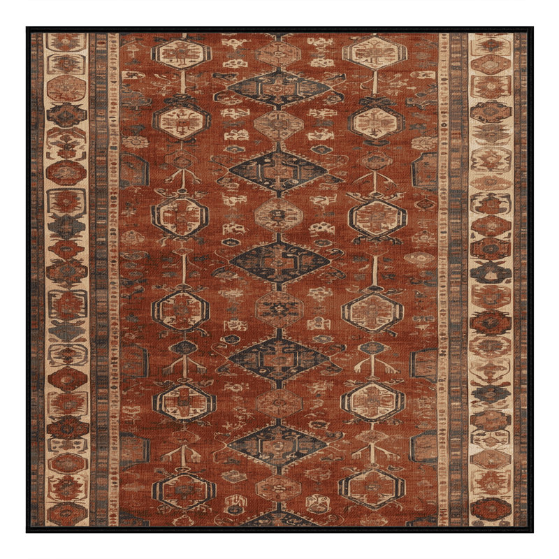 Machine Washable Turkish Brown Area Rug, Square 5'
