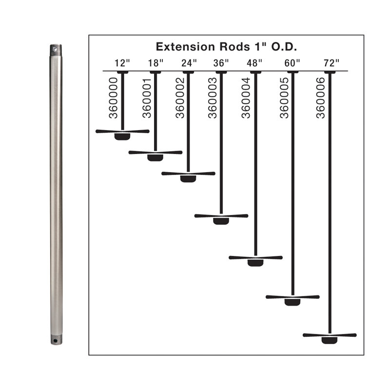  Ceiling Fan Downrod, 48" H x 0.75" W