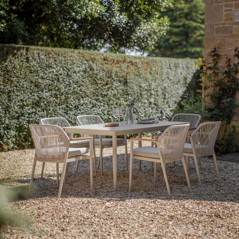 6 - Person Patio Dining Set with Rectangular Table , Cushions Included