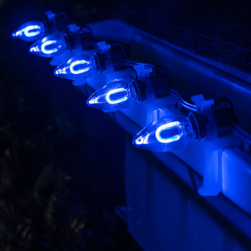 Shatterproof LED Filament Christmas Lights, Blue