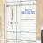 55-59"W X 72"H Frameless Double Sliding Shower Door, 304 Stainless Steel In Brushed Gold 5/16" (8Mm) Thick SGCC Tempered Clear Glass. Round Handle With NANO Easy Cleaning Coating., Shower Door