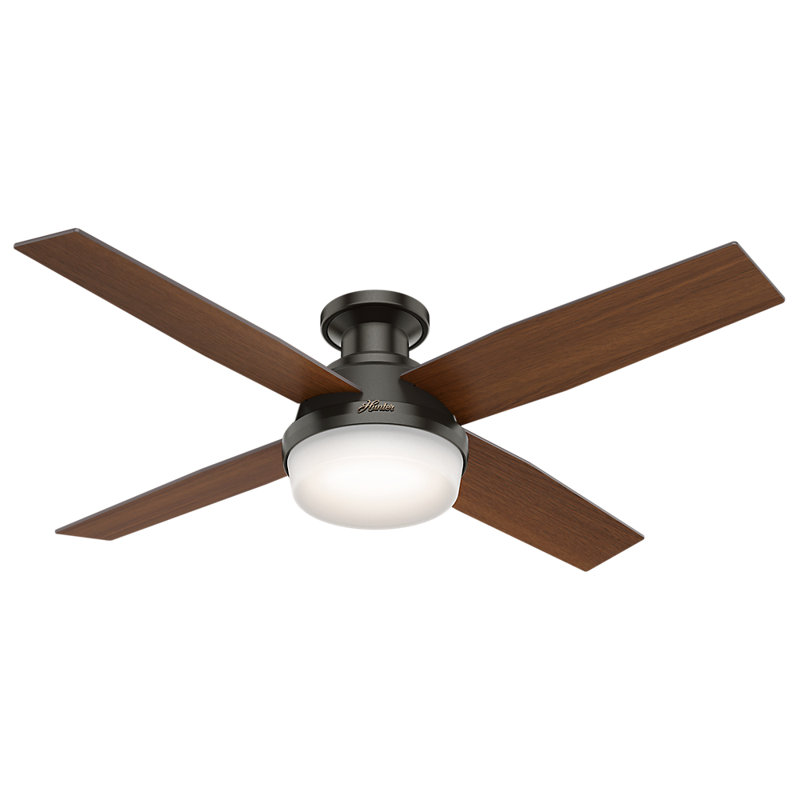 Ventilateur de plafond avec lumières DEL Pollman, Bronze noble