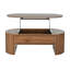 Table basse à plateau relevable U-Can 47,2 po avec compartiment caché, table centrale en bois partiellement assemblée, plateau de table ovale moderne pour le salon (ANCIEN SKU: N724P228921D)