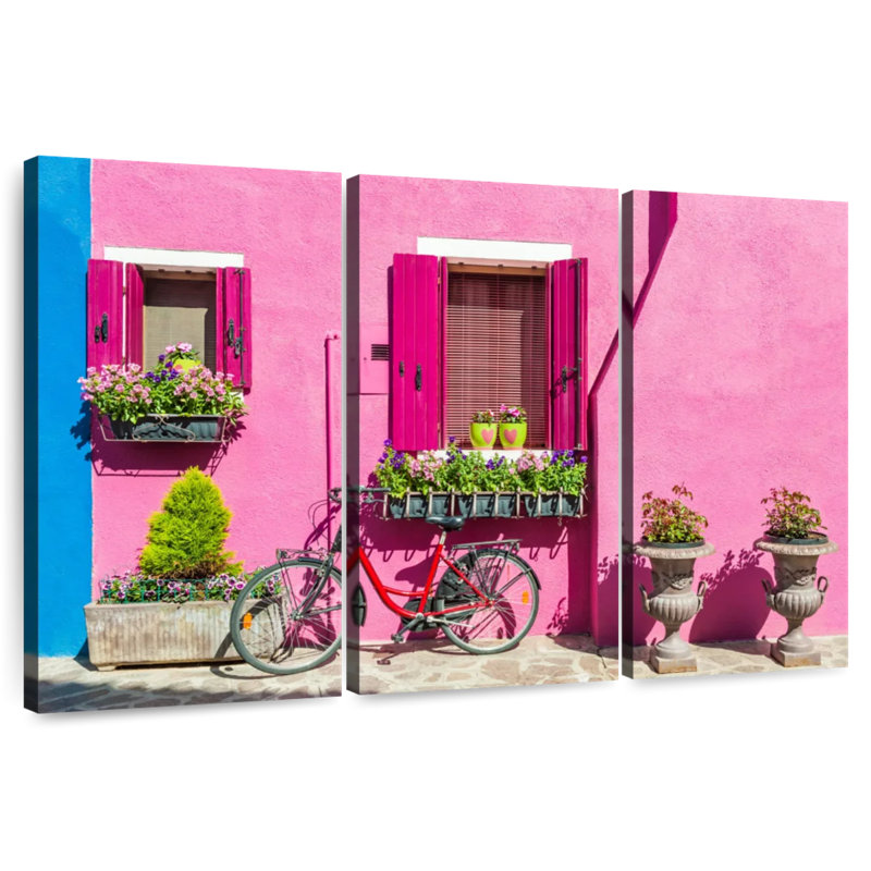 Lilie rose Burano House, H 20 po x l 33 po