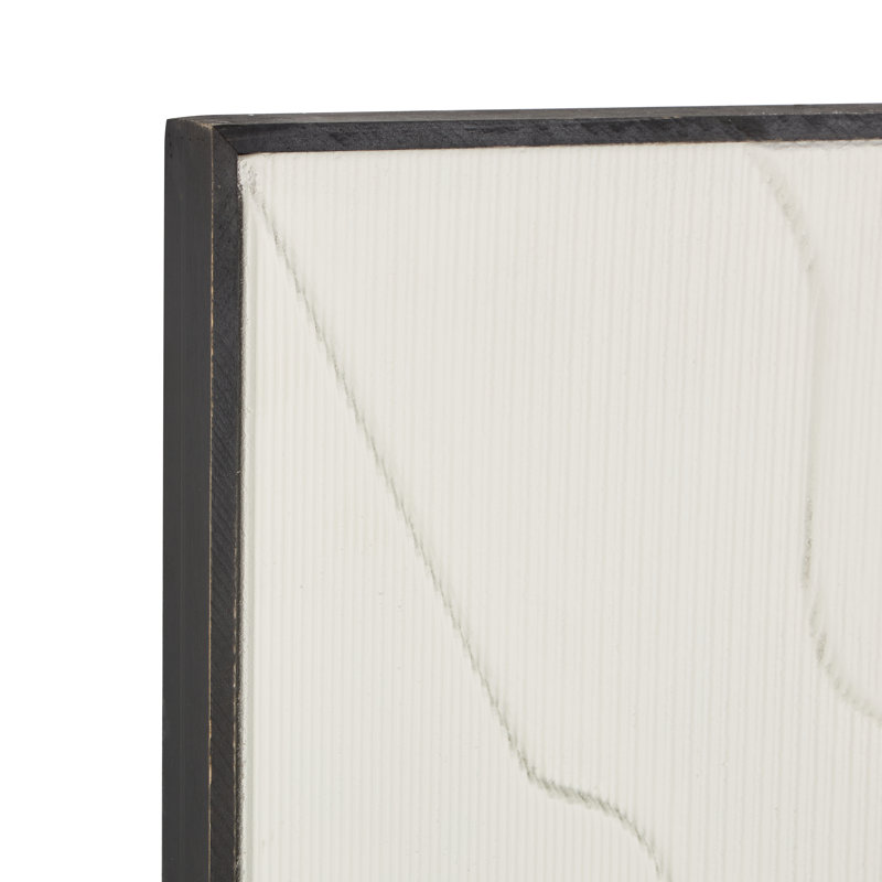 Cole et décoration murale géométrique en bois gris avec cadre noir