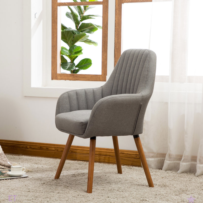 Fauteuil d'appoint contemporain en tissu Tuchico, Polyester gris
