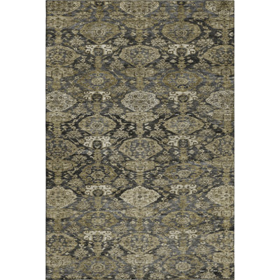Premium Machine Washable Jamestown AMF1084 Damask Rug