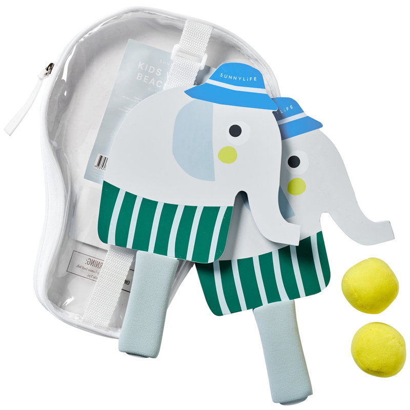 Chauves-souris de plage à velcro pour enfants: Eli l'éléphant