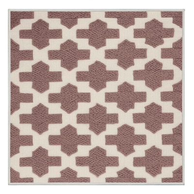 Tapis botanique brun lavable à la machine